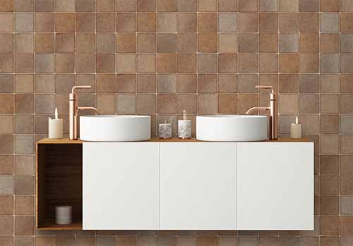 The interior of the bathroom is in Art Deco style. 3d illustration