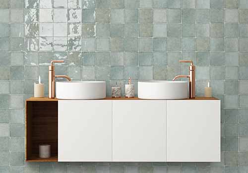 The interior of the bathroom is in Art Deco style. 3d illustration