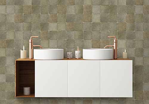 The interior of the bathroom is in Art Deco style. 3d illustration